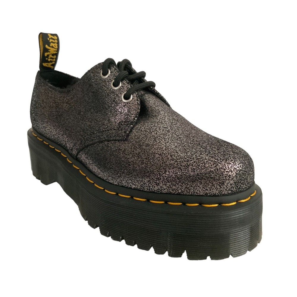 Dr. Martens Quad Platform Crackled Metallic Leather 1461 Quad Boots 8